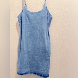 Forever 21 size medium spaghetti jean dress with matching oversized Jean jacket.
